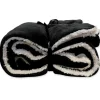 Plaids-Unique Living - Lars coral fleece/suede plaid 150x200cm black