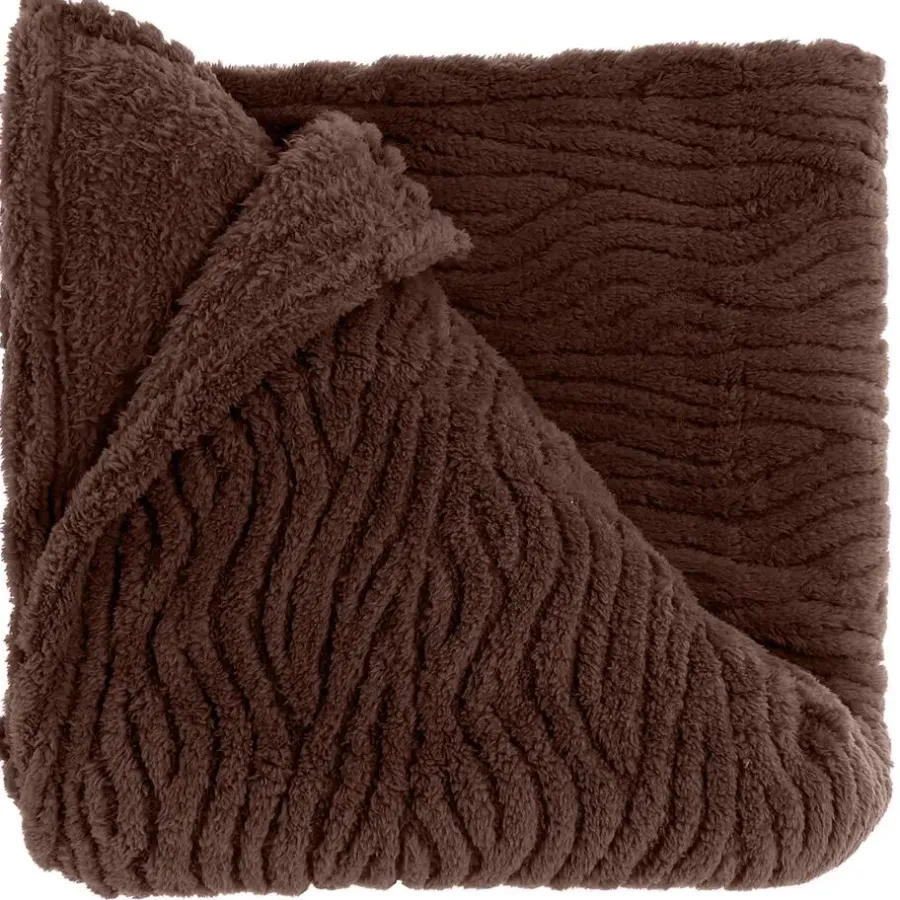 Plaids-Unique Living - Plaid Clio 150x200cm - Rocky Brown