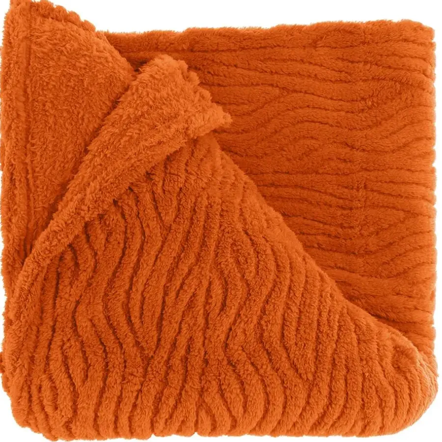 Plaids-Unique Living - Plaid Clio 150x200cm - Orange Flame
