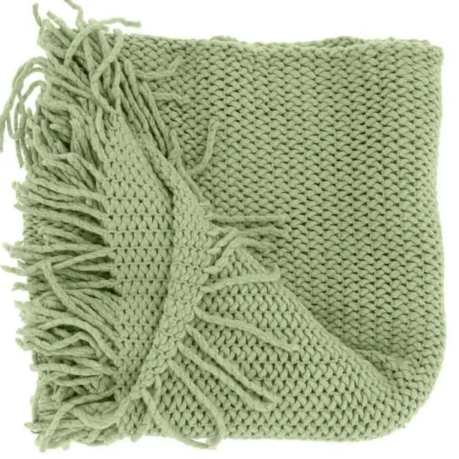 Unique Living - Plaid Kos Tea Green - 127x152cm