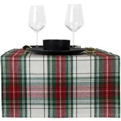 Tafellopers-Unique Living - Tafelloper Xmas Tartan - 45x150cm - White