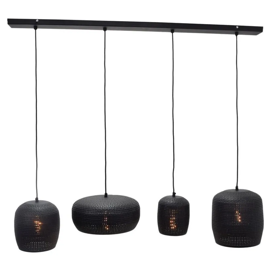 Hanglampen-Urban Interiors Hanglamp Fez - 4 lichts - L 120 cm - zwart