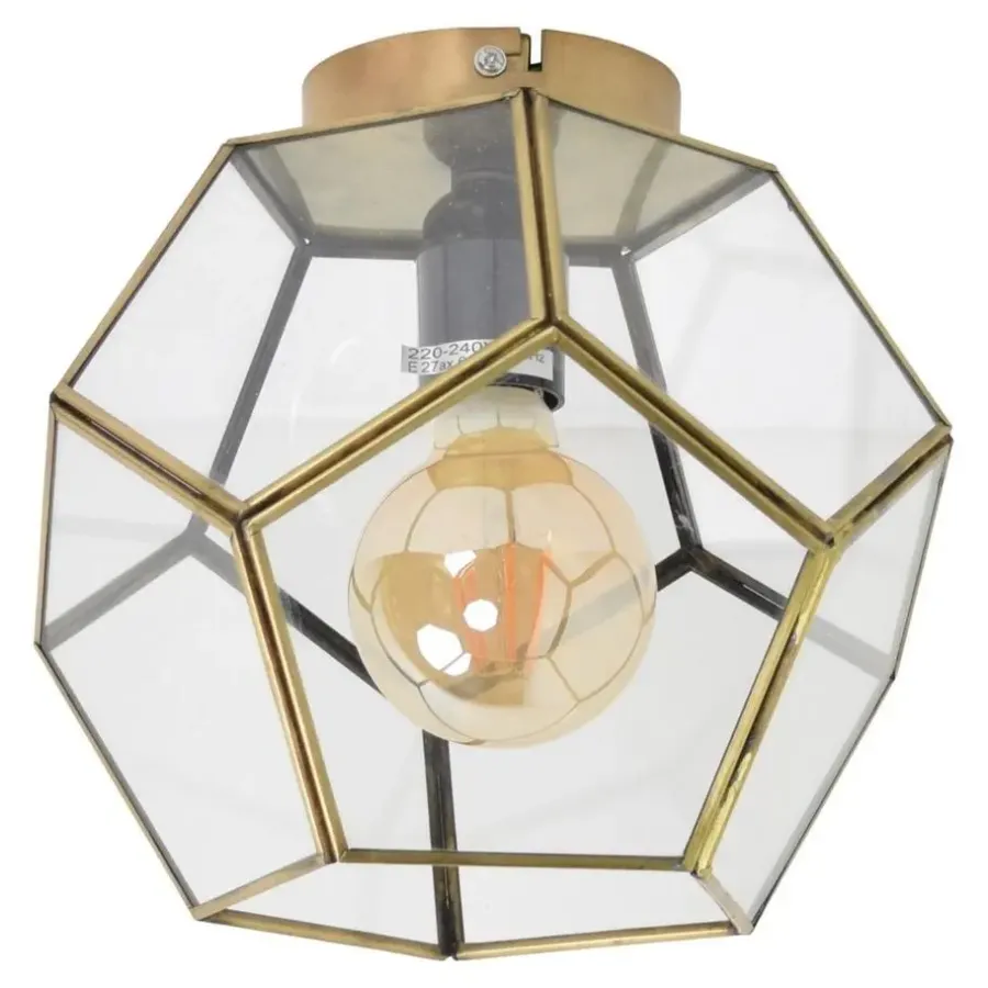 Plafondlampen-Urban Interiors plafondlamp Geo - 1 lichts - 20 x20 cm - messing