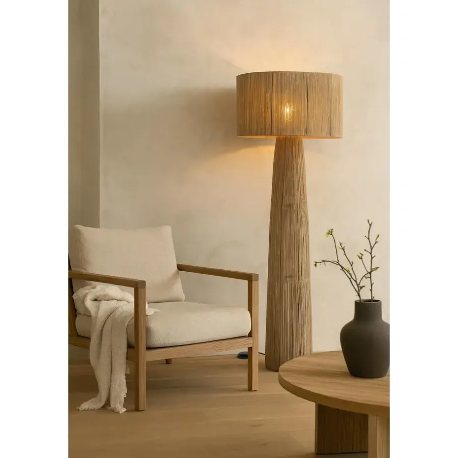 Staande Lampen-Urban Interiors Vloerlamp Diro 135cm Jute