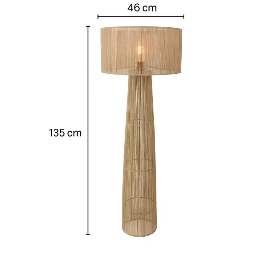 Staande Lampen-Urban Interiors Vloerlamp Diro 135cm Jute