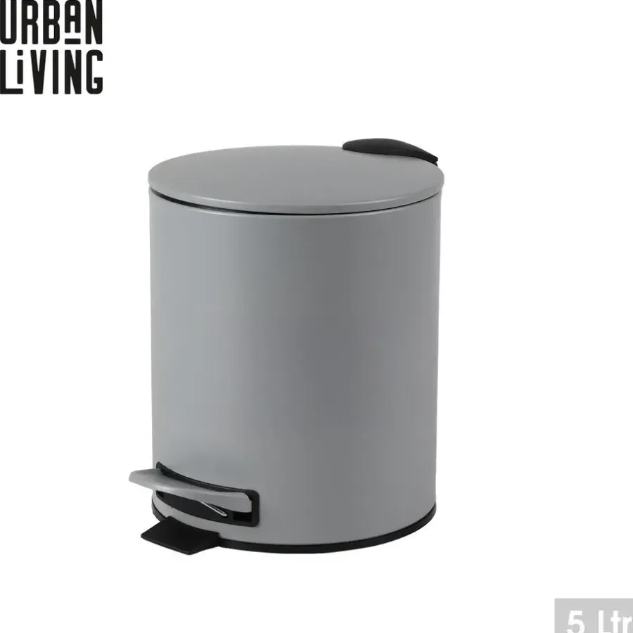 Prullenbakken-Urban Living Pedaalemmer Toulon - betongrijs - 5L - metaal