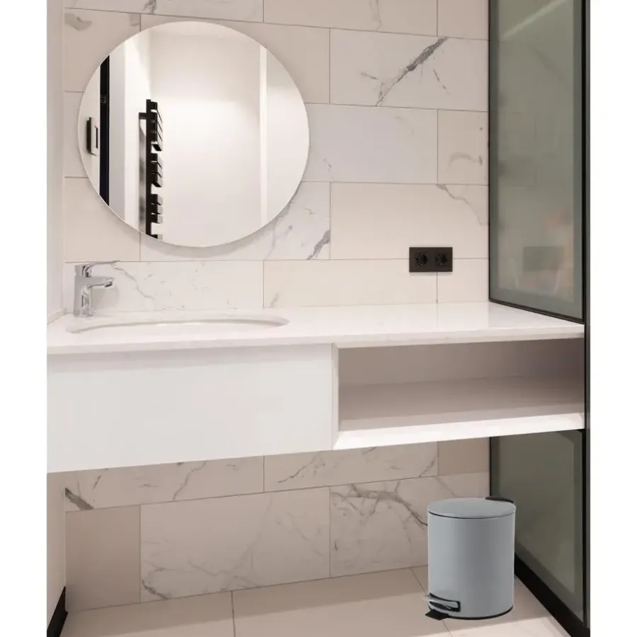 Prullenbakken-Urban Living Pedaalemmer Toulon - betongrijs - 5L - metaal