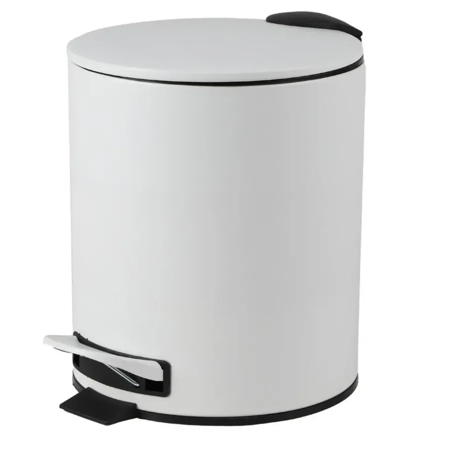 Prullenbakken-Urban Living Pedaalemmer Toulon - ivoor wit - 5L - metaal