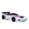 Kinderbedden-Merkloos V2 Sport autobed racebed wit met licht en bekleding
