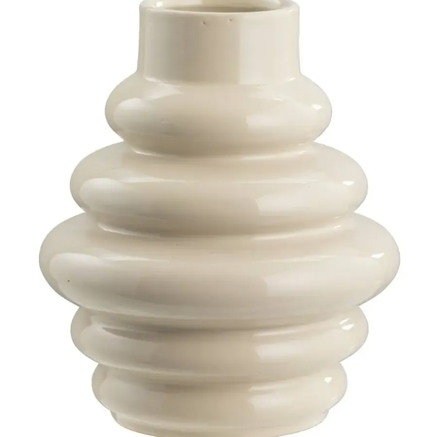 Leen Bakker Vaas Arnica - off-white - keramiek - 30xØ25 cm