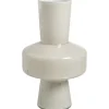 Leen Bakker Vaas Cire - taupe - glas - 30,5xØ18 cm