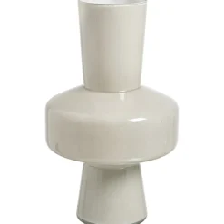 Leen Bakker Vaas Cire - taupe - glas - 30,5xØ18 cm