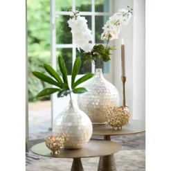 Light & Living Vaas Elorza - Crème - Ø28cm