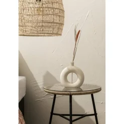 Leen Bakker Vaas Lotus - off-white - keramiek - 22x20x6 cm
