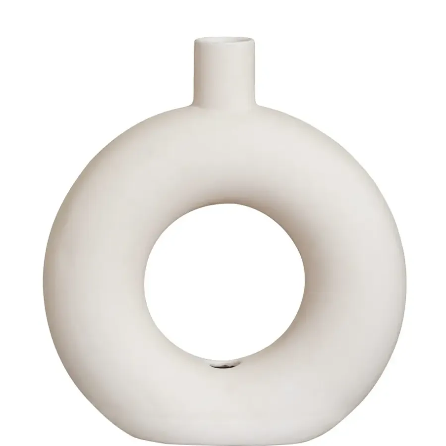 Leen Bakker Vaas Lotus - off-white - 33x30x10 cm