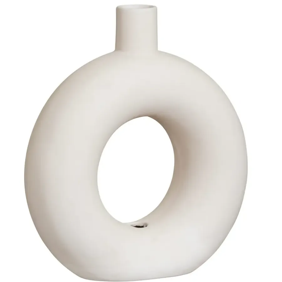 Leen Bakker Vaas Lotus - off-white - 33x30x10 cm