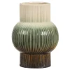 Leen Bakker Vaas Olivia - groen - keramiek - 18xØ13 cm