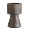 Vazen-Leen Bakker Vaas Ribe - bruin - keramiek - 19,5xØ12 cm