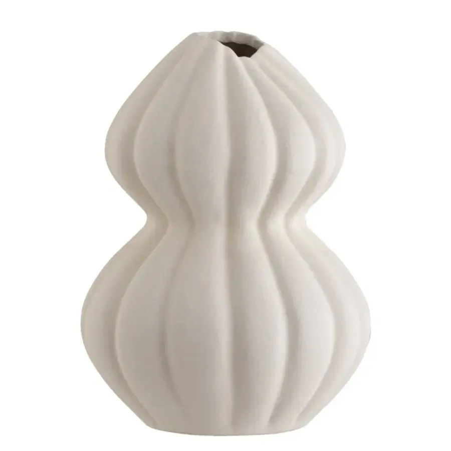 Leen Bakker Vaas Sereen - off-white - keramiek - 26xØ18,5 cm