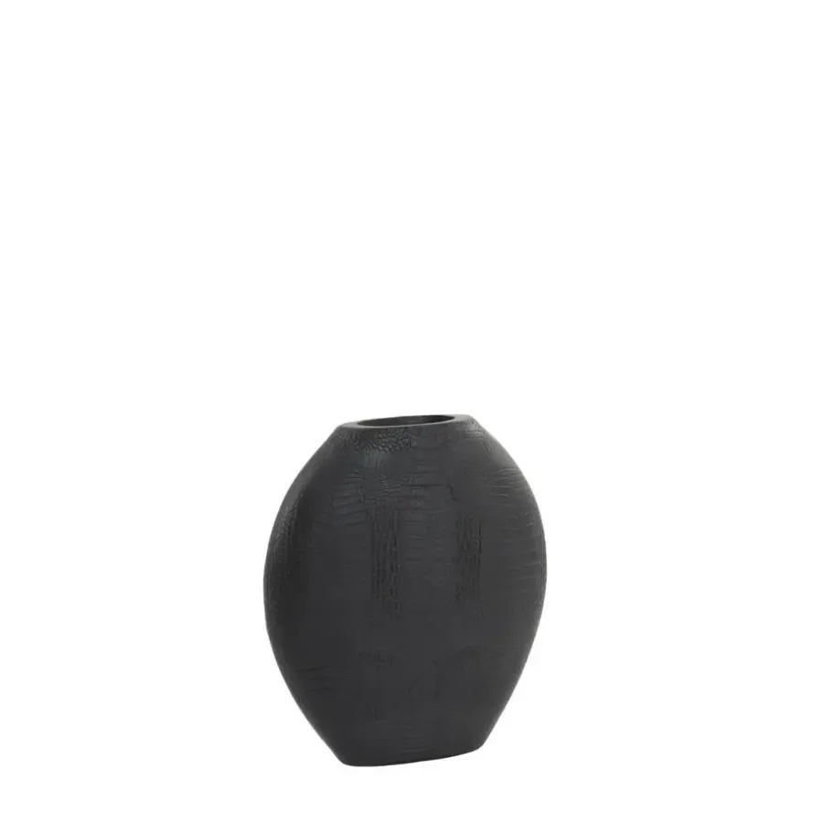 Vazen-Light & Living Vaas Skeld - Zwart - 29,5x8x31,5cm