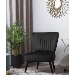 Beliani VAASA - Fauteuil - Zwart - Fluweel
