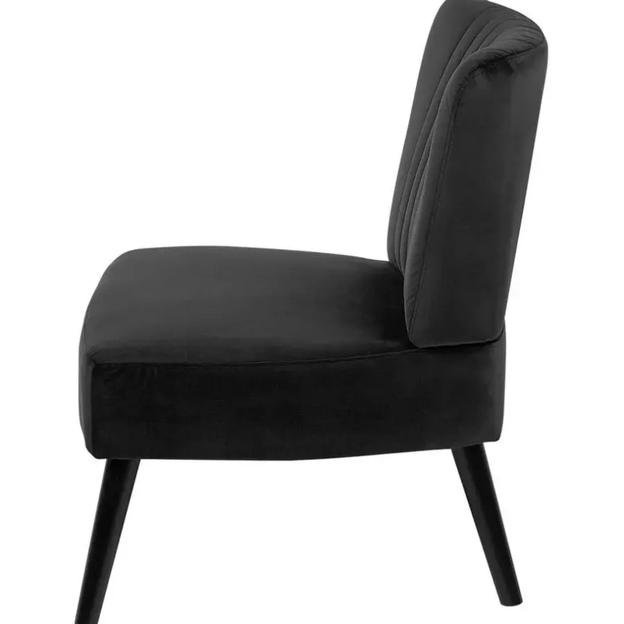 Beliani VAASA - Fauteuil - Zwart - Fluweel