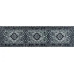 Beliani VADKADAM - Laagpolig vloerkleed - Grijs - 80 x 300 cm - Polyester