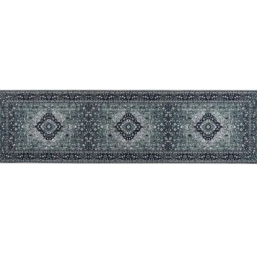 Beliani VADKADAM - Laagpolig vloerkleed - Grijs - 80 x 300 cm - Polyester