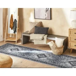 Beliani VADKADAM - Laagpolig vloerkleed - Grijs - 80 x 300 cm - Polyester