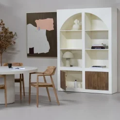 Wandkasten-Giga Meubel Vakkenkast Beige - 150x38x210cm - 8 Vakken - Miné