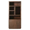 Wandkasten-StarFurn Vakkenkast Bruin Hout - 90x45x200cm - Brussel