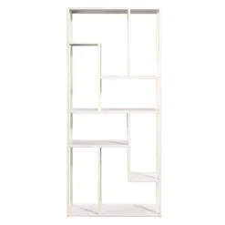 Leen Bakker Vakkenkast Stan - zand - metaal - 188x85x35 cm