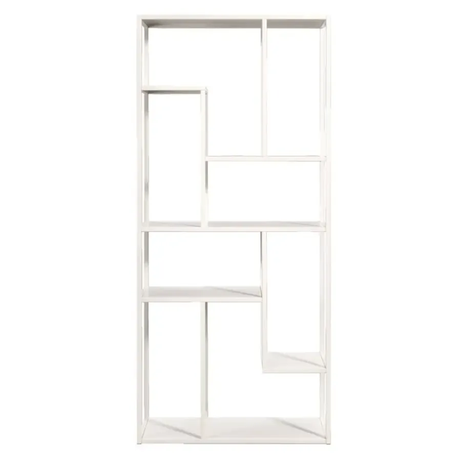 Leen Bakker Vakkenkast Stan - zand - metaal - 188x85x35 cm