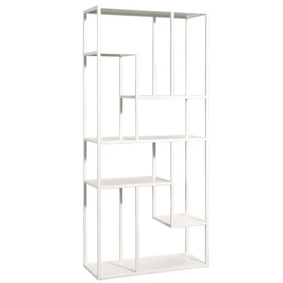 Leen Bakker Vakkenkast Stan - zand - metaal - 188x85x35 cm