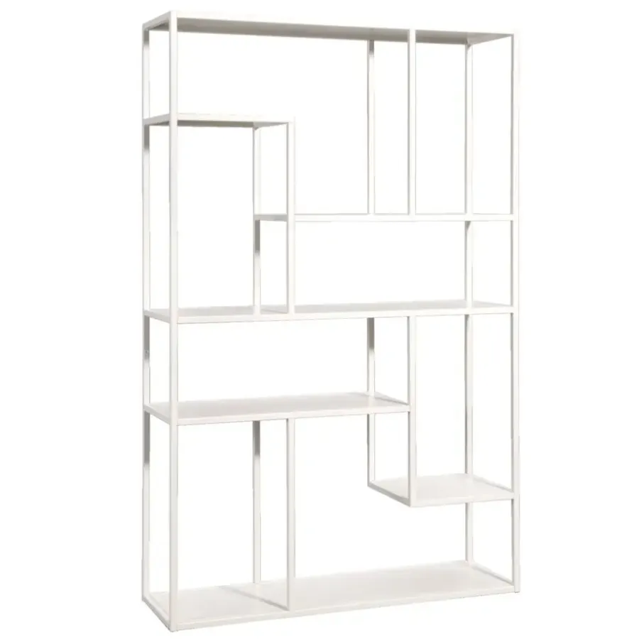 Leen Bakker Vakkenkast Stan - zand - metaal - 188x120x35 cm