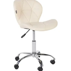 Bureaustoelen|Bureaustoelen-Leen Bakker VALETTA - Bureaustoel - Beige - Kunstleer