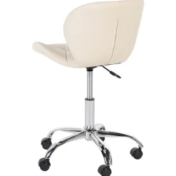 Bureaustoelen|Bureaustoelen-Leen Bakker VALETTA - Bureaustoel - Beige - Kunstleer