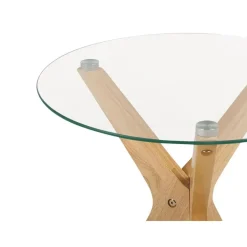 Bijzettafels-Beliani VALLEY - Bijzettafel - Lichthout - Veiligheidsglas