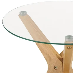 Bijzettafels-Beliani VALLEY - Bijzettafel - Lichthout - Veiligheidsglas