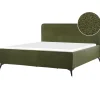 Beliani VALOGNES - Bed - Donkergroen - 180 x 200 cm - Bouclé