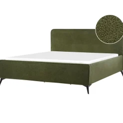 Beliani VALOGNES - Bed - Donkergroen - 180 x 200 cm - Bouclé