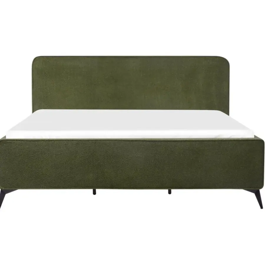 Beliani VALOGNES - Bed - Donkergroen - 180 x 200 cm - Bouclé