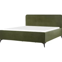 Beliani VALOGNES - Bed - Donkergroen - 180 x 200 cm - Bouclé
