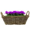 Opbergmanden-Van der Leeden Mand met hengsels - bruin - 42 x 27 x 14 cm -rotan