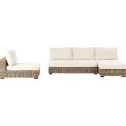 Leen Bakker VARALLO - Loungeset 4-zits - Gebroken wit - Linkszijdig - Rotan