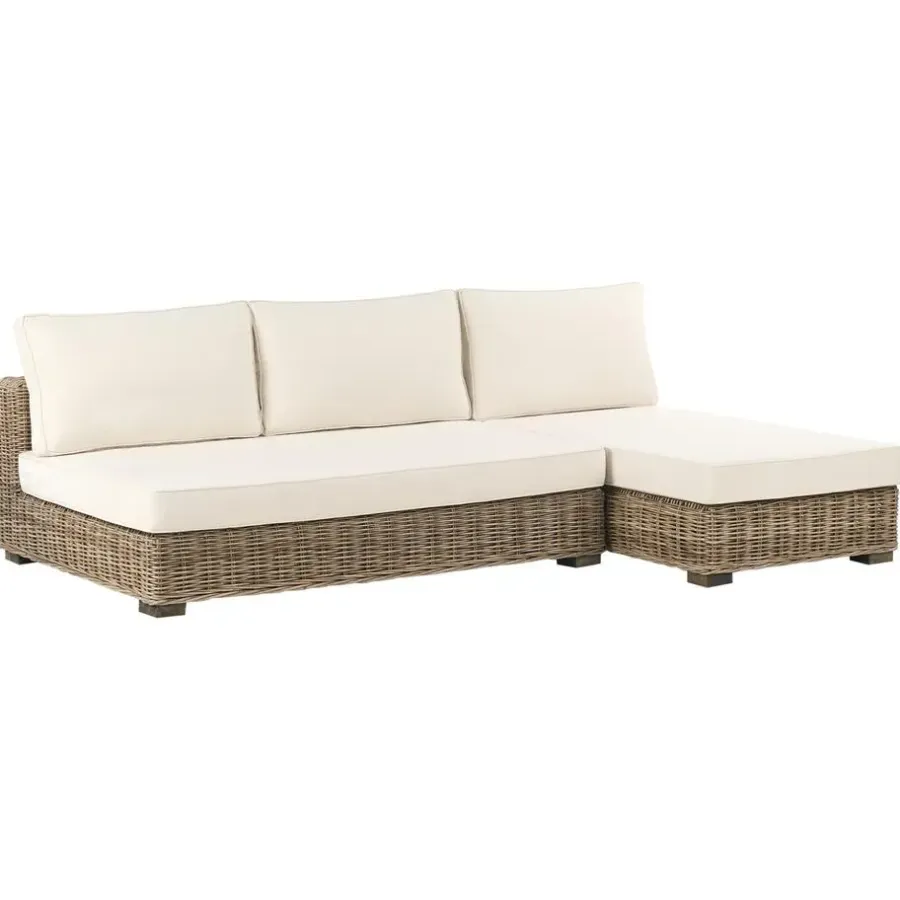 Leen Bakker VARALLO - Loungeset 4-zits - Gebroken wit - Linkszijdig - Rotan