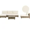 Loungesets-Leen Bakker VARALLO - Loungeset 4-zits - Gebroken wit - Rechtszijdig - Rotan