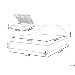 Beliani VAUCLUSE - Bed met opbergruimte - Olijfgroen - 180 x 200 cm - Bouclé