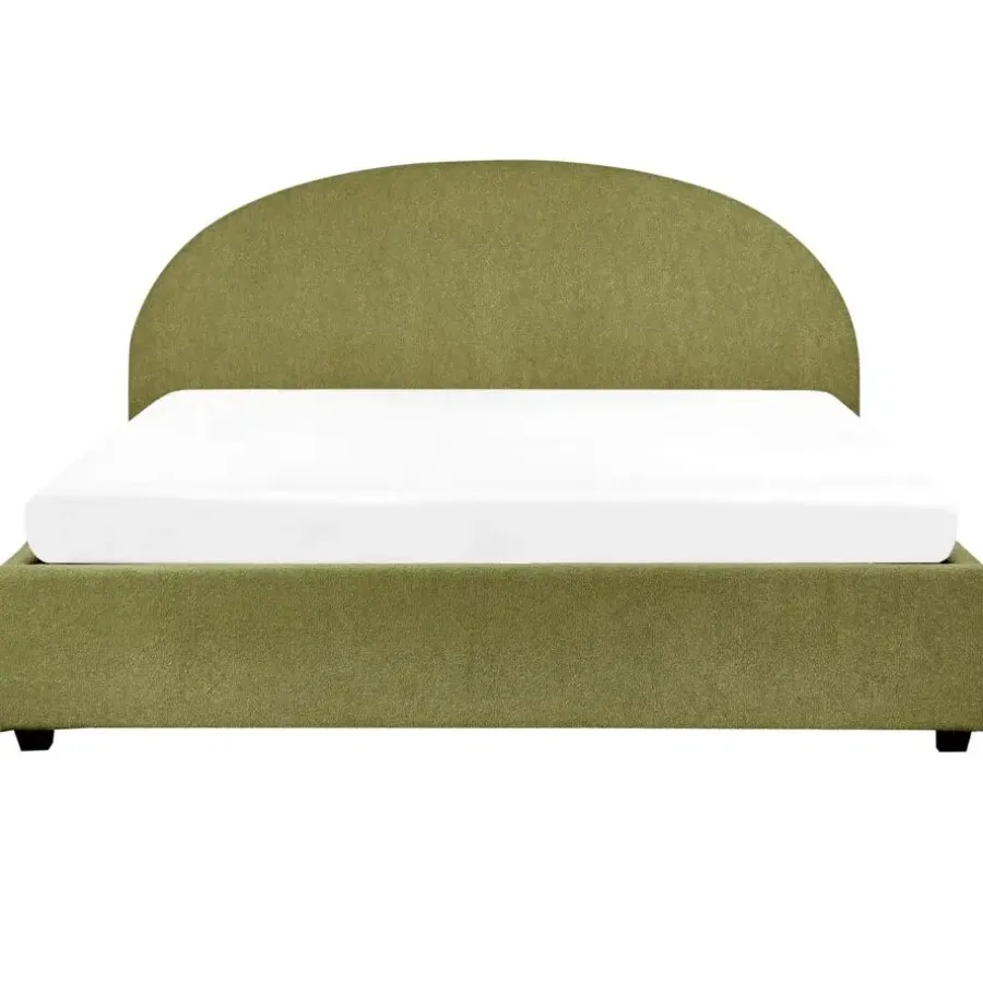 Beliani VAUCLUSE - Bed met opbergruimte - Olijfgroen - 180 x 200 cm - Bouclé