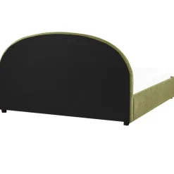 Beliani VAUCLUSE - Bed met opbergruimte - Olijfgroen - 180 x 200 cm - Bouclé